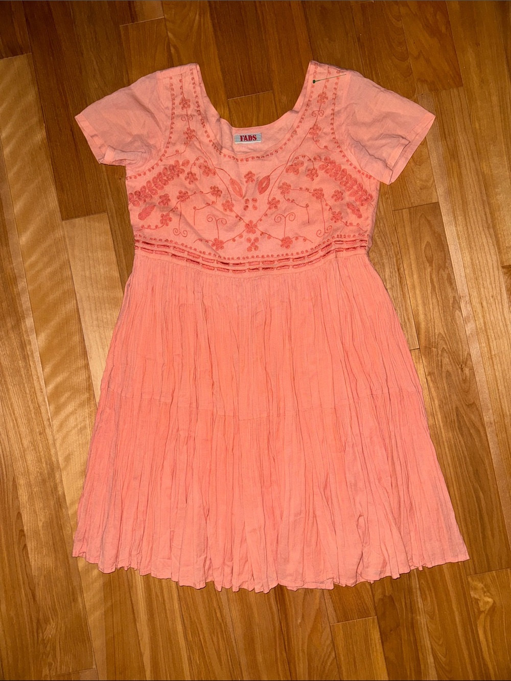 FADS Coral Embroidered Casual Dress